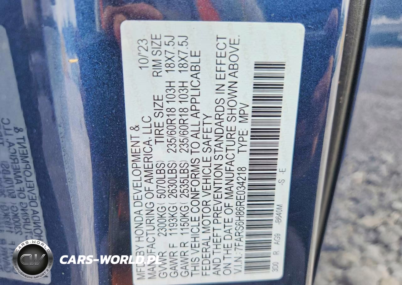 2024 Honda Cr-V Sport-L VIN:7FARS6H86RE034218 - 14