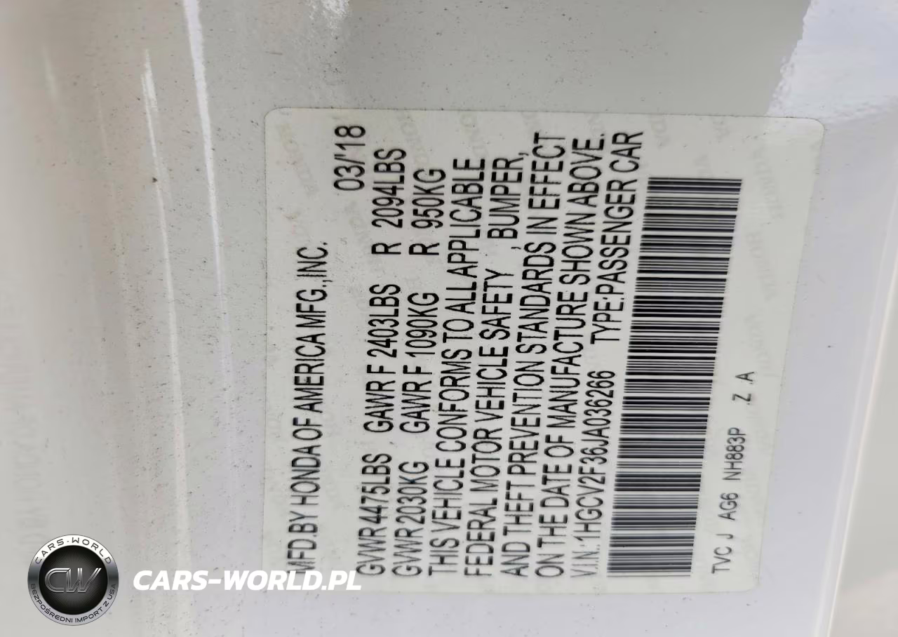 2018 Honda Accord Sport VIN:1HGCV2F36JA036266 - 13