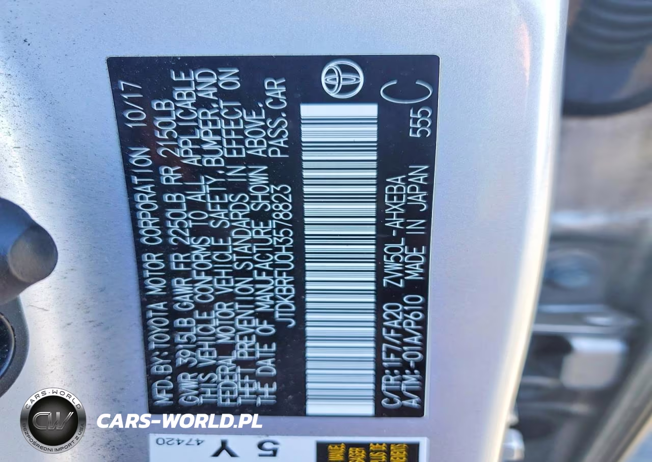 2017 Toyota Prius Two VIN:JTDKBRFU0H3578823 - 12