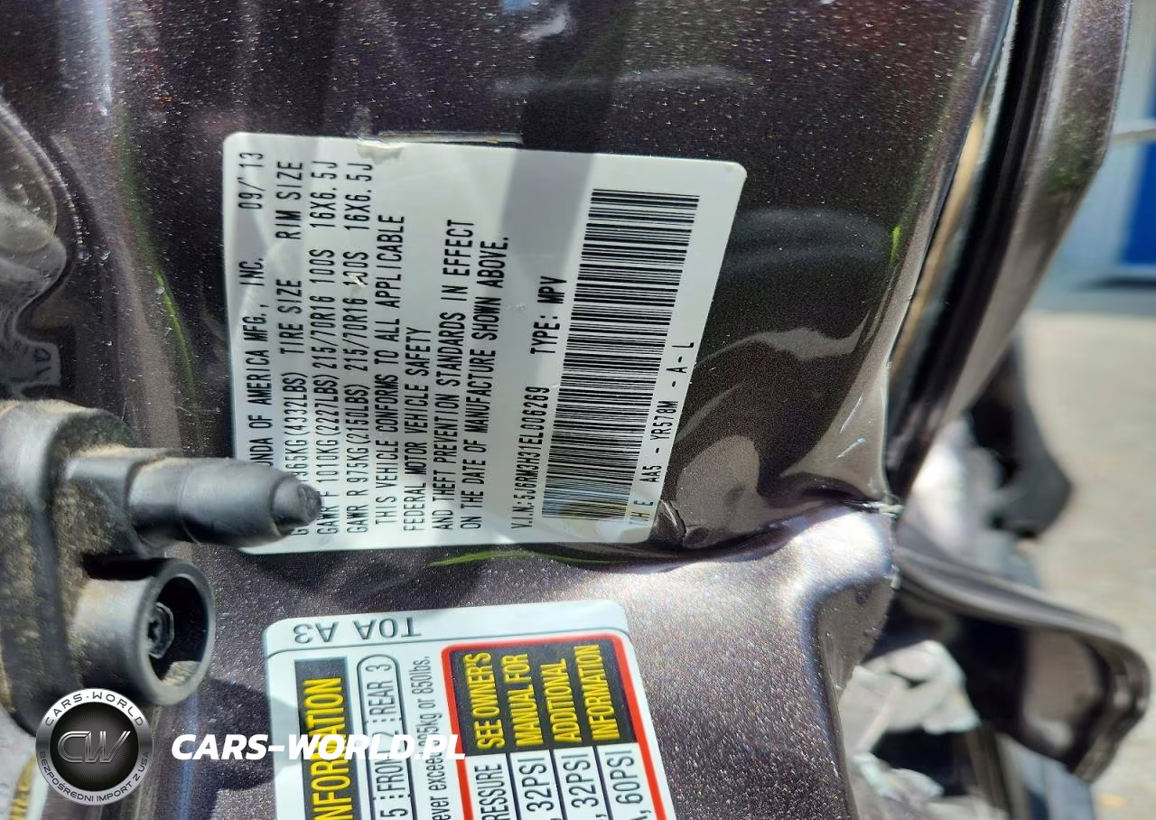 2014 Honda Cr-V Lx VIN:5J6RM3H31EL006269 - 13