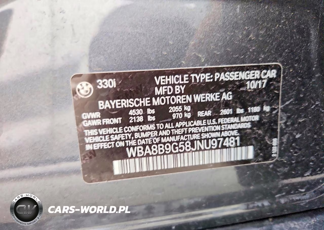 2018 BMW 330 I VIN:WBA8B9G58JNU97481 - 12