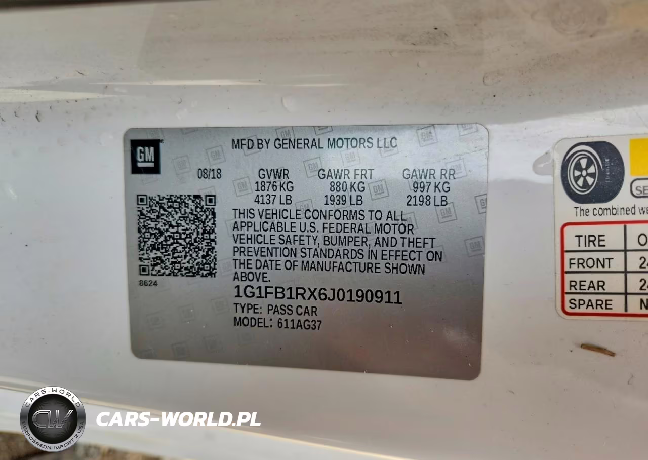 2018 Chevrolet Camaro Lt VIN:1G1FB1RX6J0190911 - 12