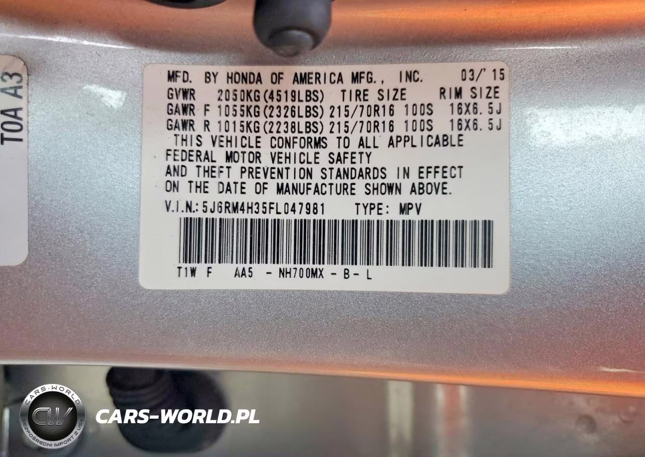2015 Honda Cr-V Lx VIN:5J6RM4H35FL047981 - 13