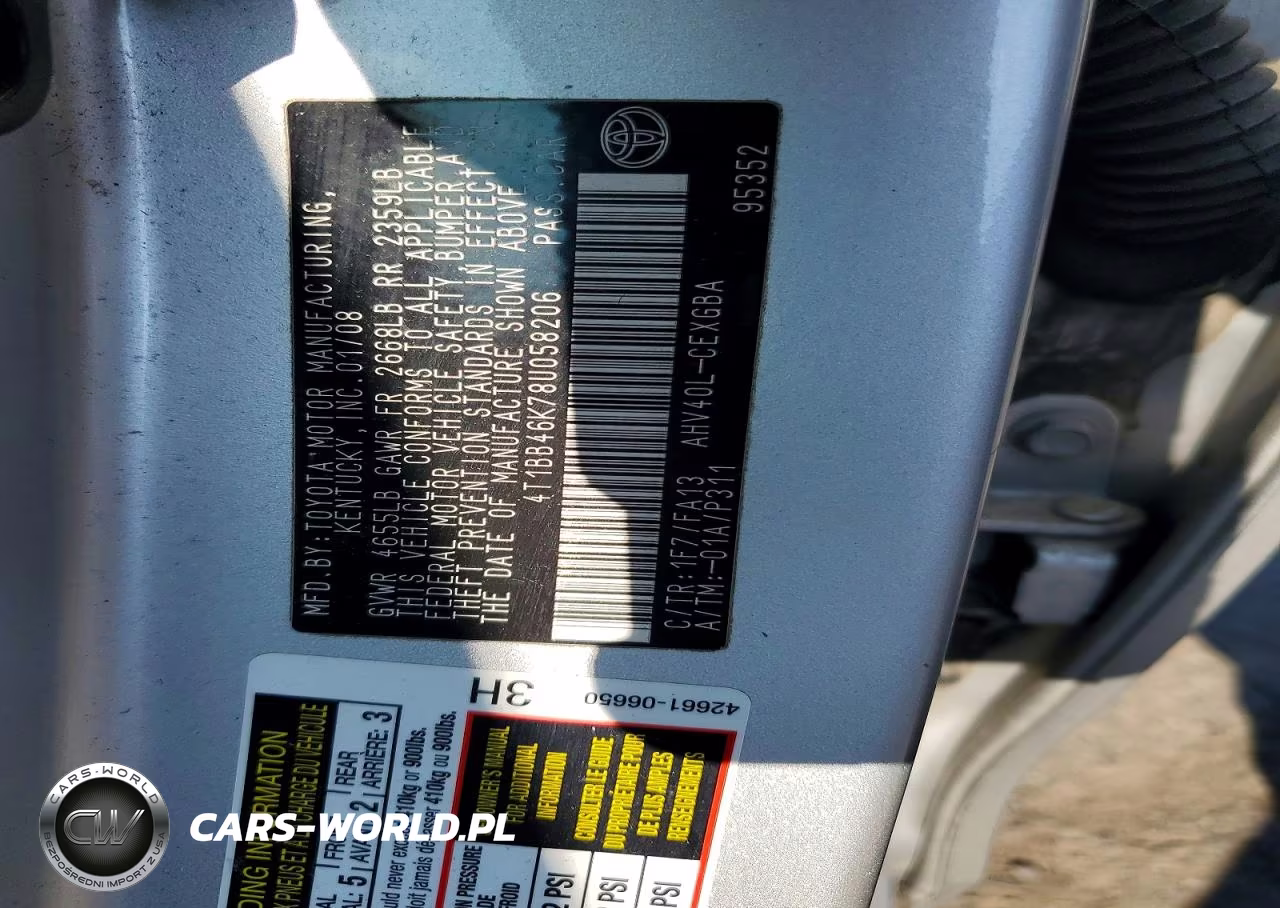 2008 Toyota Camry Hybrid VIN:4T1BB46K78U058206 - 12