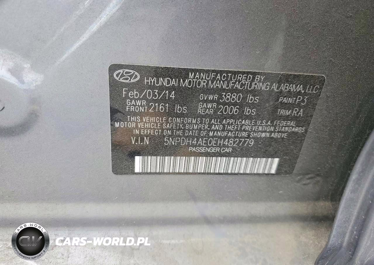 2014 Hyundai Elantra Se VIN:5NPDH4AE0EH482779 - 12