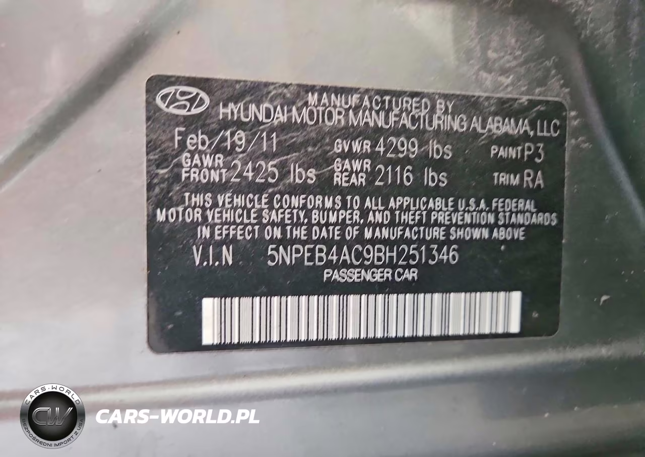 2011 Hyundai Sonata Gls VIN:5NPEB4AC9BH251346 - 13