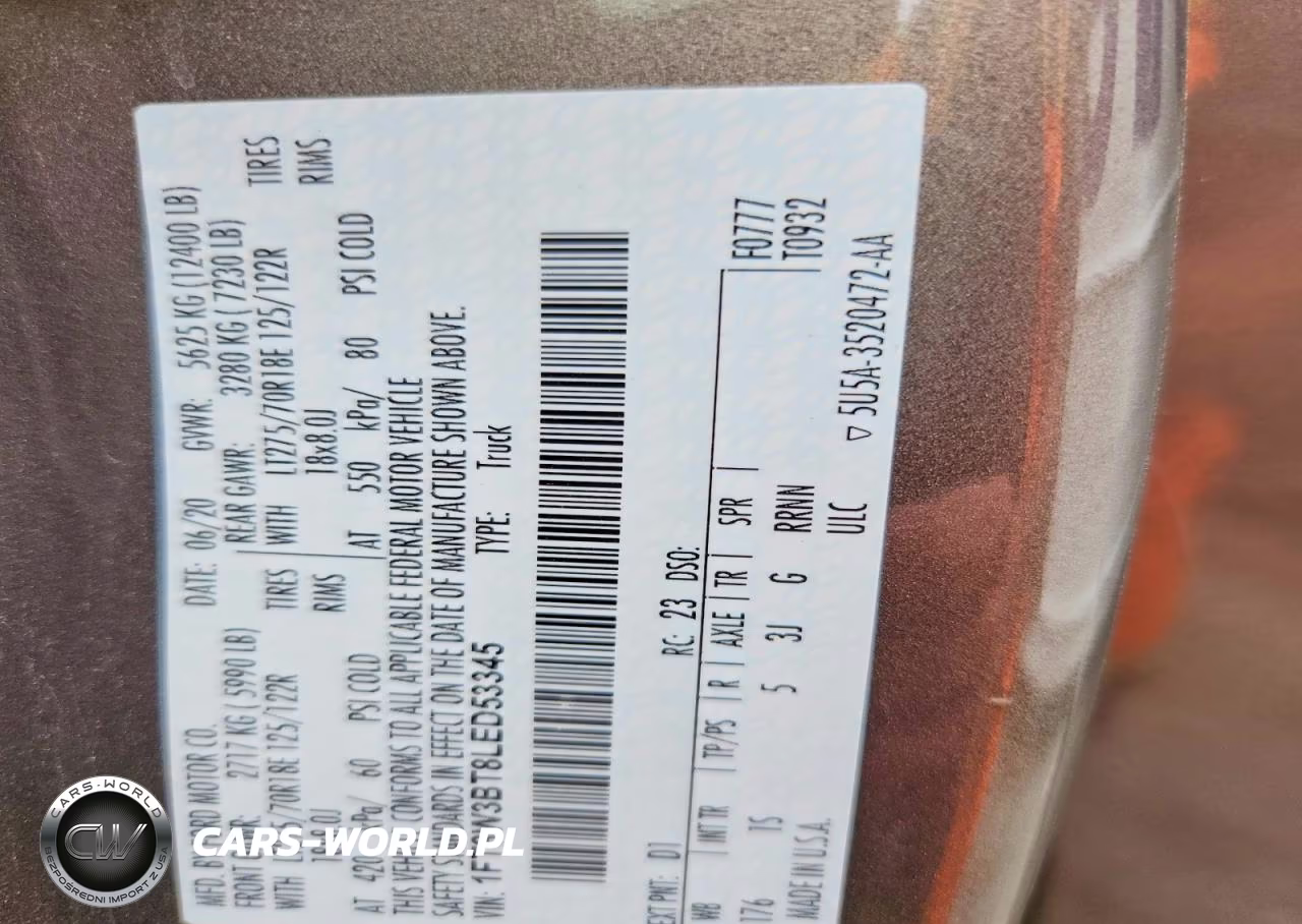 2020 Ford F350 Super Duty VIN:1FT8W3BT8LED53345 - 13