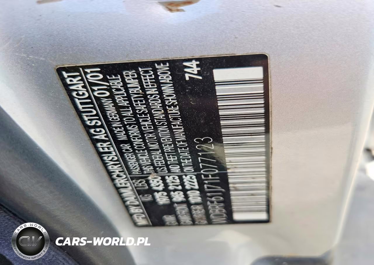 2001 Mercedes-Benz C 240 VIN:WDBRF61J71F077123 - 12