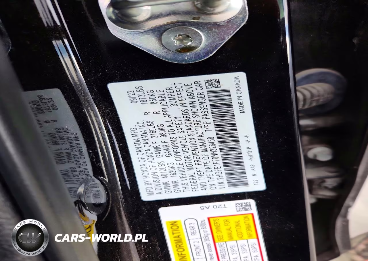 2022 Honda Civic Ex VIN:2HGFE1F70NH326438 - 12