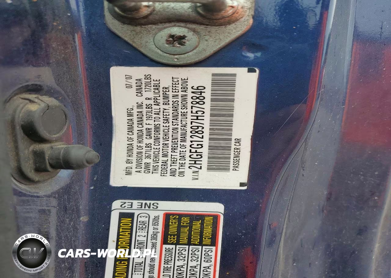 2007 Honda Civic Ex VIN:2HGFG12897H578846 - 13