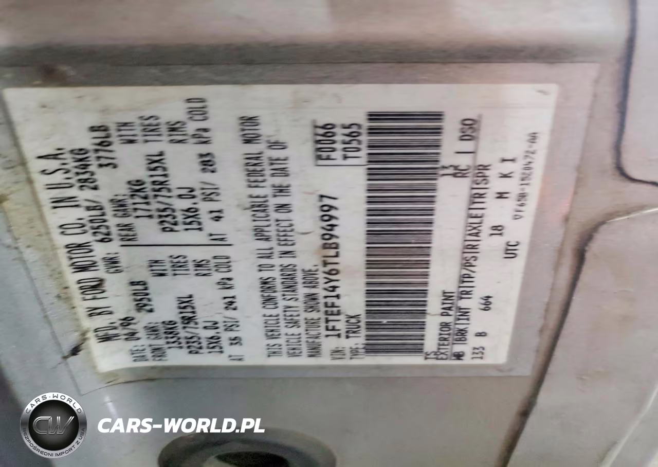 1996 Ford F150 VIN:1FTEF14Y6TLB94997 - 12