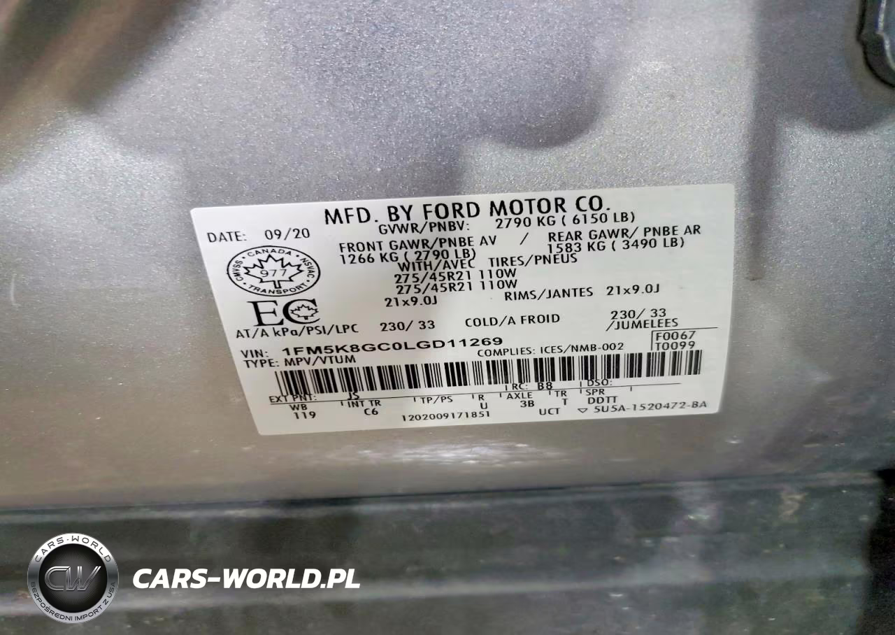 2020 Ford Explorer St VIN:1FM5K8GC0LGD11269 - 14