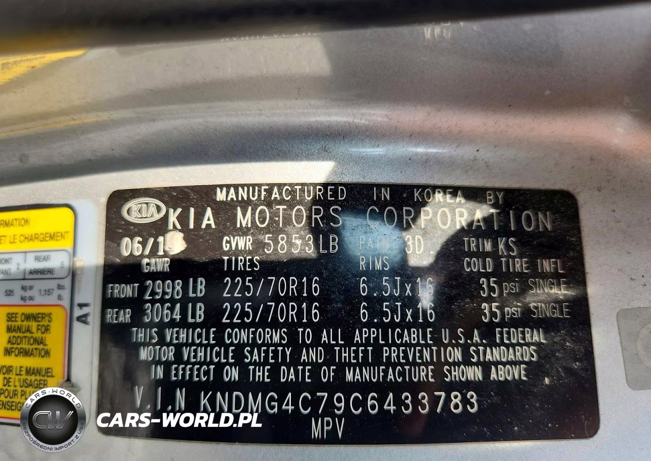2012 Kia Sedona Lx VIN:KNDMG4C79C6433783 - 13