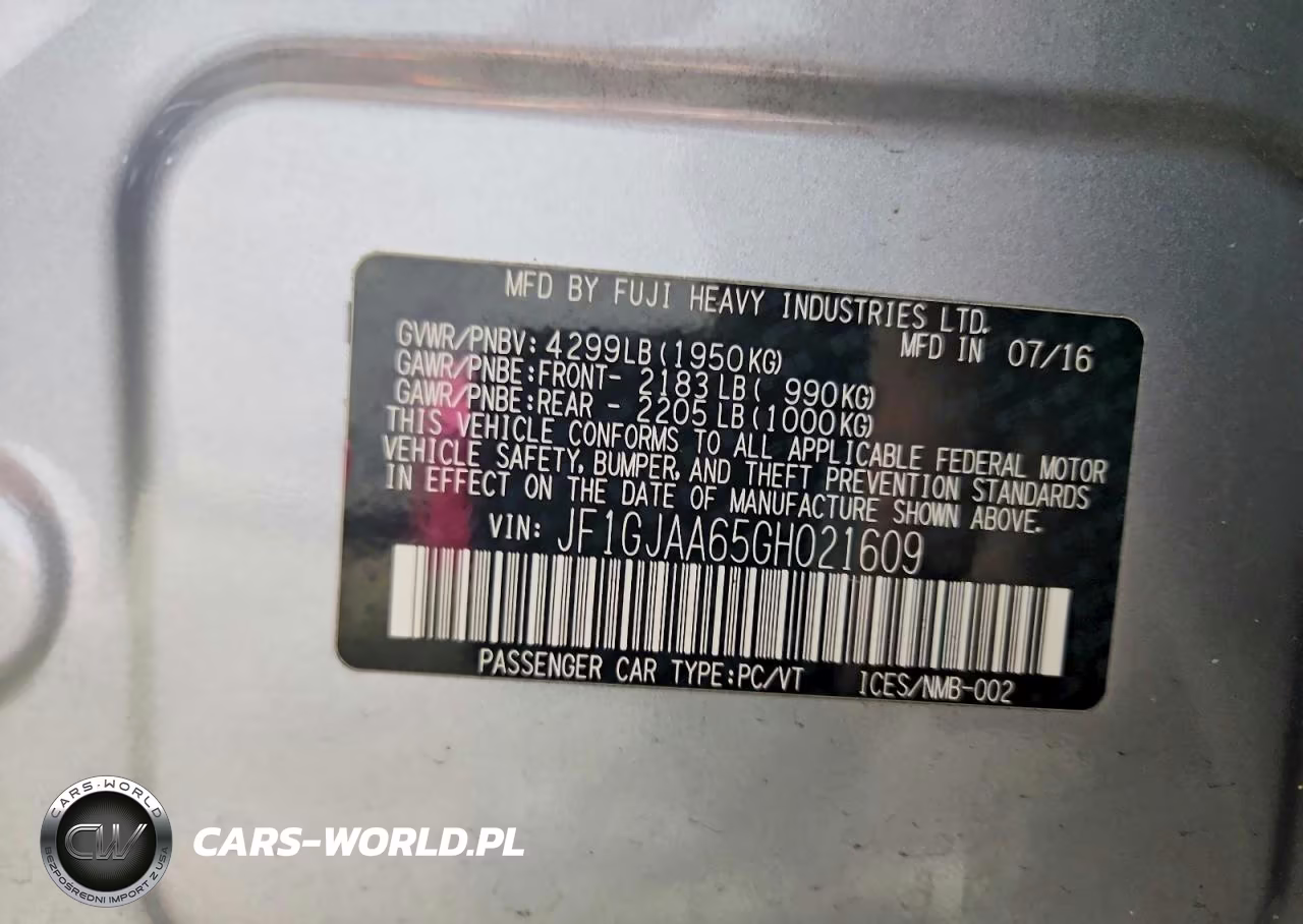 2016 Subaru Impreza VIN:JF1GJAA65GH021609 - 12