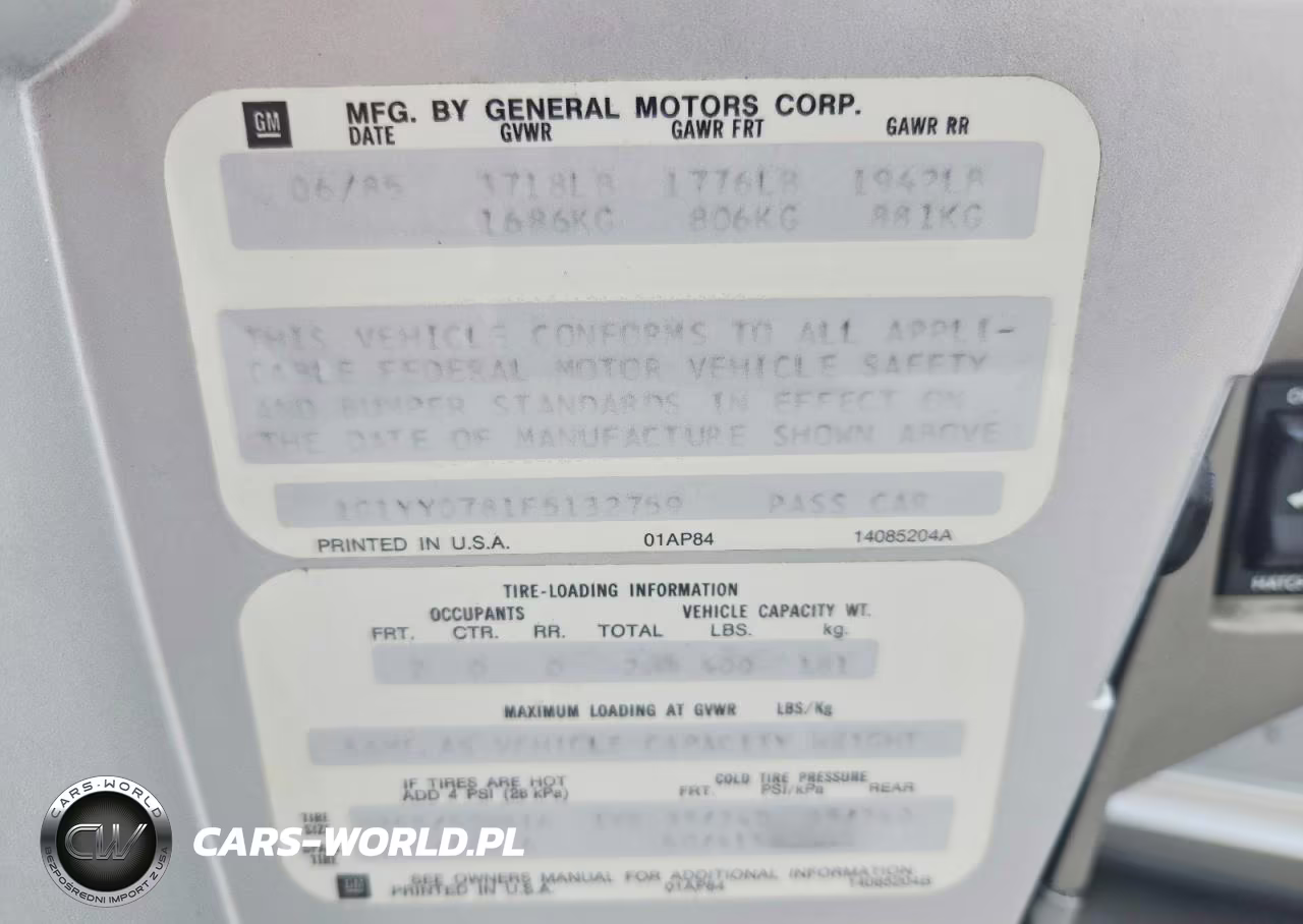 1985 Chevrolet Corvette VIN:1G1YY0781F5132759 - 12