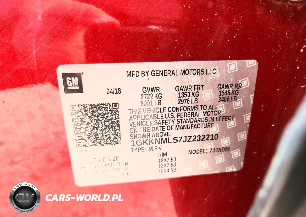 2018 GMC Acadia Slt-1 VIN:1GKKNMLS7JZ232210 - 13