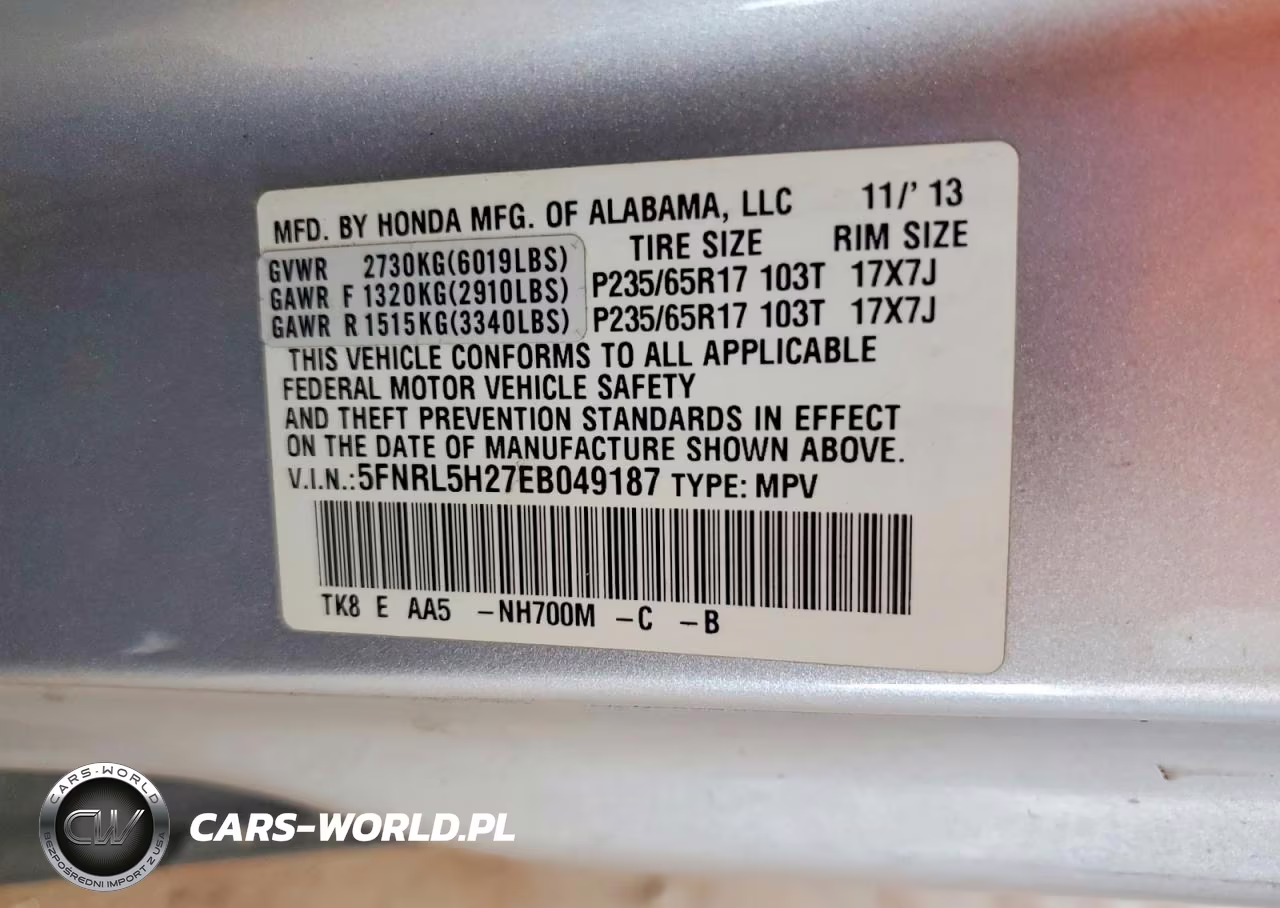 2014 Honda Odyssey Lx VIN:5FNRL5H27EB049187 - 13