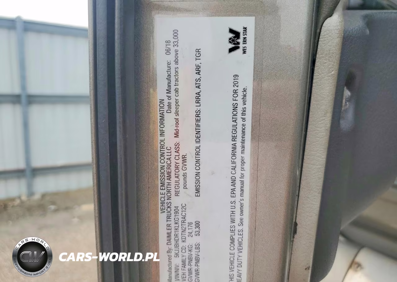 2019 Western Star-Auto Car 5700 Xe VIN:5KJJBHDR1KLKG1904 - 12