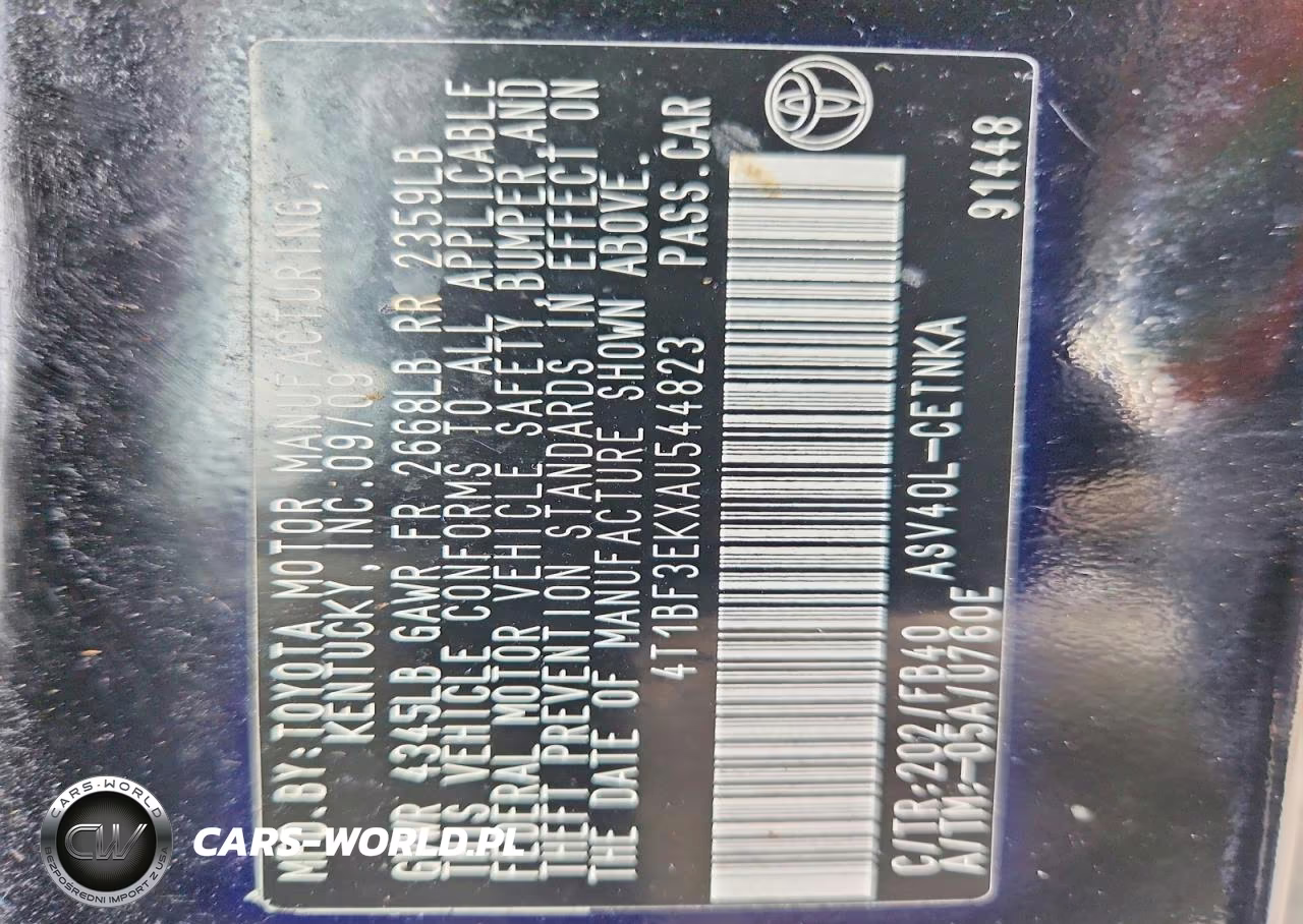 2010 Toyota Camry Base VIN:4T1BF3EKXAU544823 - 12