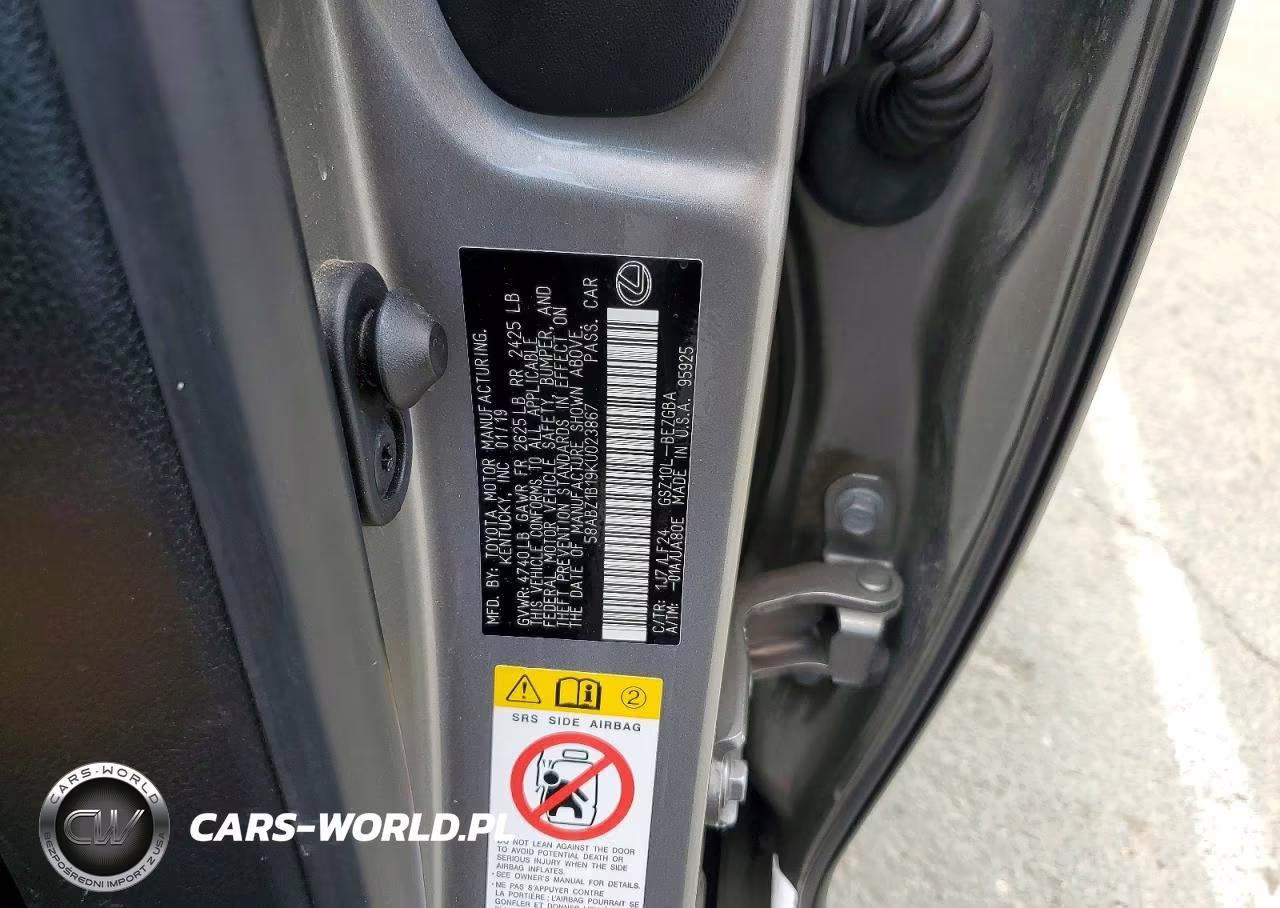 2019 Lexus Es 350 VIN:58ABZ1B19KU023867 - 12