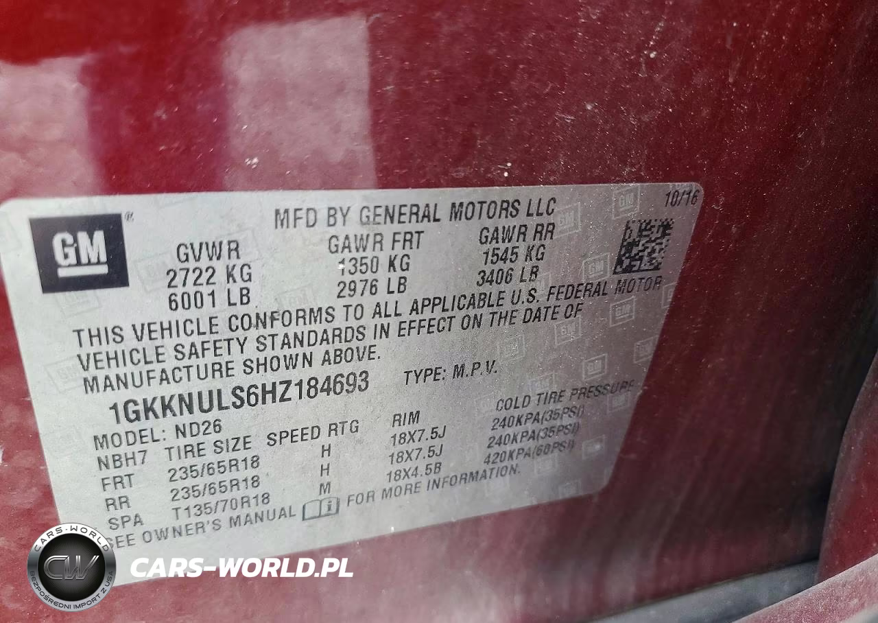 2017 GMC Acadia Slt-1 VIN:1GKKNULS6HZ184693 - 13