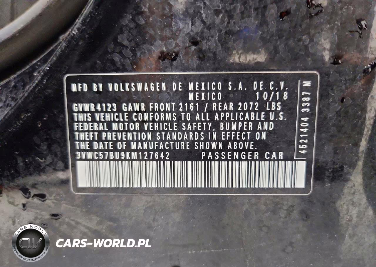 2019 Volkswagen Jetta S VIN:3VWC57BU9KM127642 - 13