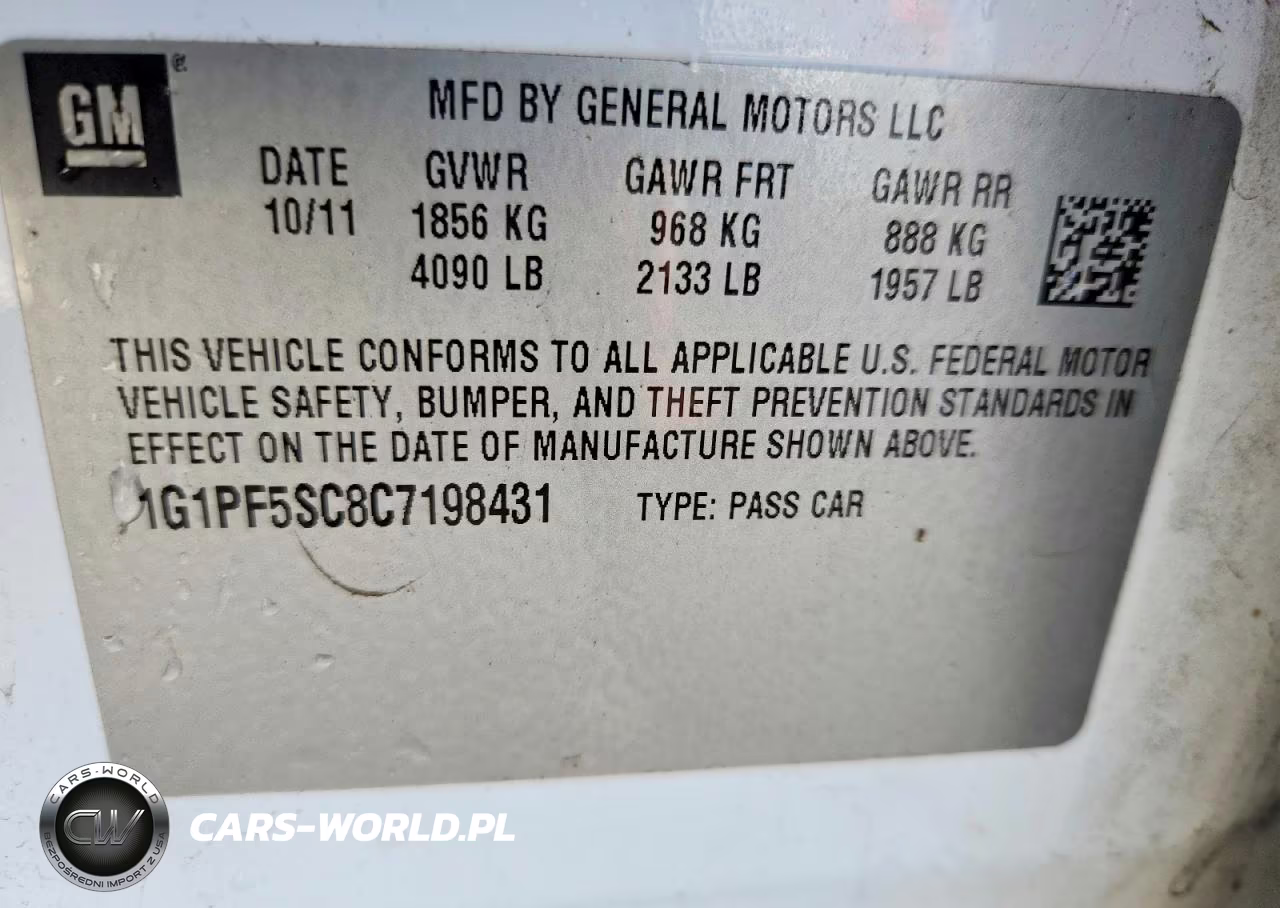 2012 Chevrolet Cruze Lt VIN:1G1PF5SC8C7198431 - 13
