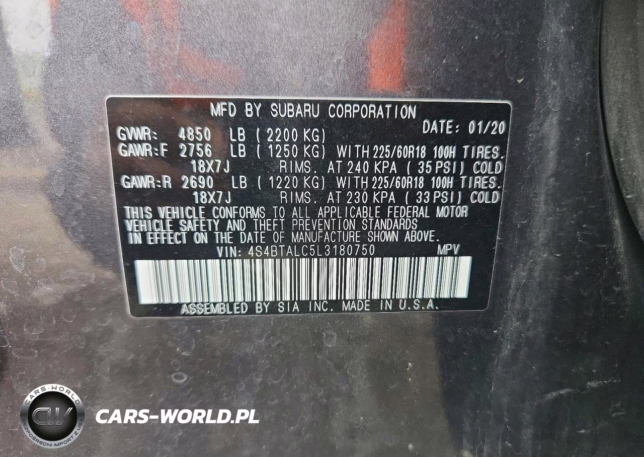 2020 Subaru Outback Limited VIN:4S4BTALC5L3180750 - 12