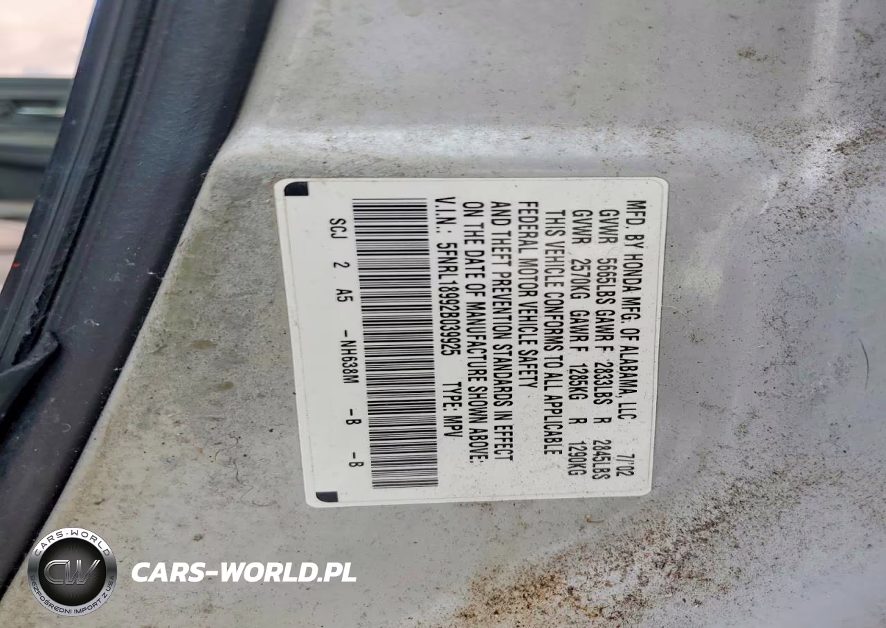 2002 Honda Odyssey Exl VIN:5FNRL18992B039925 - 13