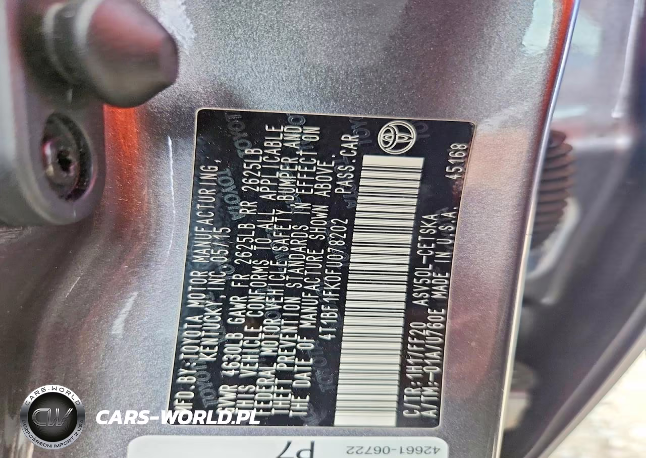 2015 Toyota Camry Se VIN:4T1BF1FK0FU078202 - 12