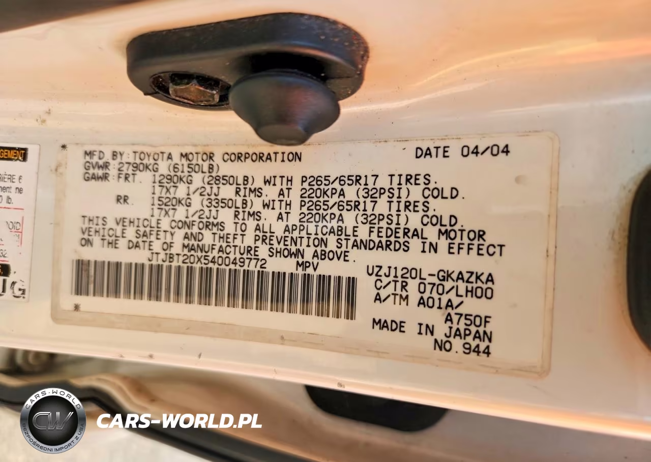 2004 Lexus Gx 470 VIN:JTJBT20X540049772 - 13