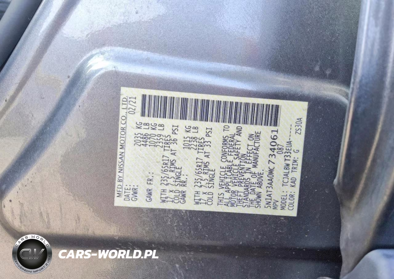 2021 Nissan Rogue S VIN:5N1AT3AA0MC734061 - 13