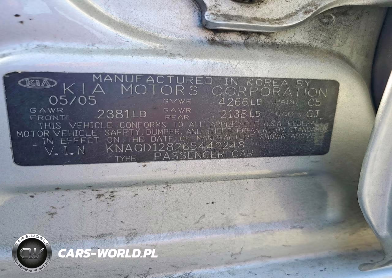 2006 Kia Optima Lx V6 VIN:KNAGD128265442248 - 13