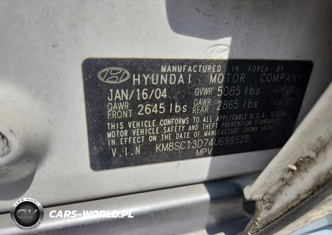 2004 Hyundai Santa Fe Gls VIN:KM8SC13D74U699528 - 13