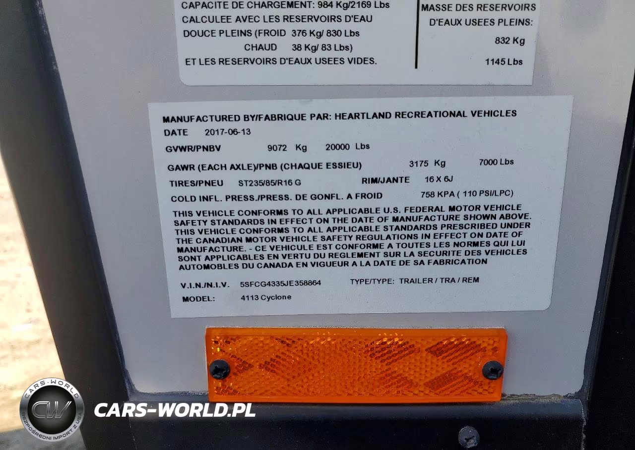 2018 Heartland Cyclone Camper VIN:5SFCG4335JE358864 - 10