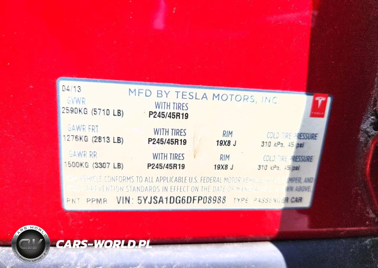 2013 Tesla Model S VIN:5YJSA1DG6DFP08988 - 12