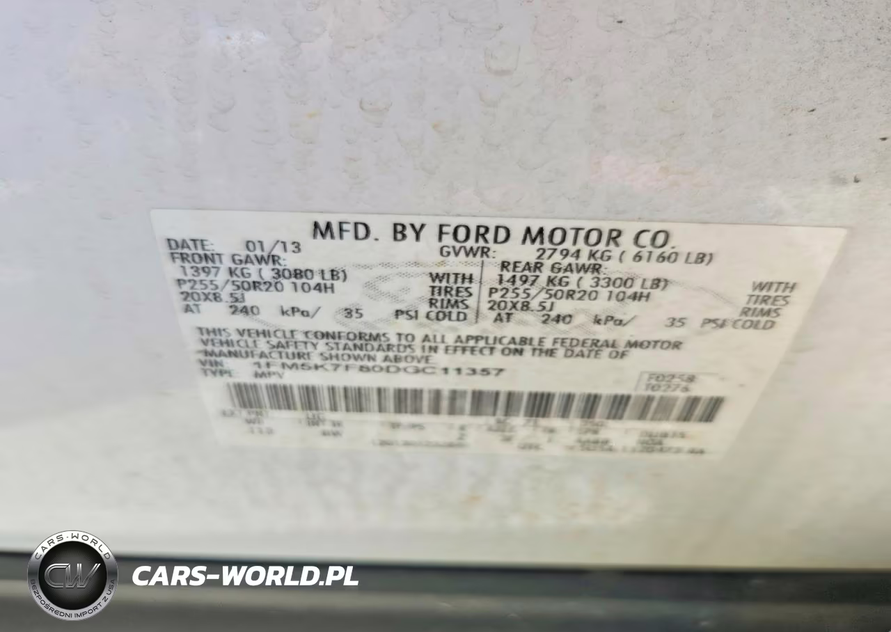 2013 Ford Explorer Limited VIN:1FM5K7F80DGC11357 - 12