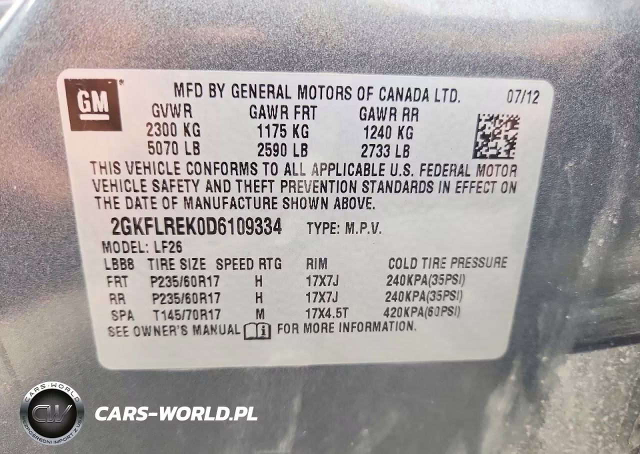 2013 GMC Terrain Sle VIN:2GKFLREK0D6109334 - 13