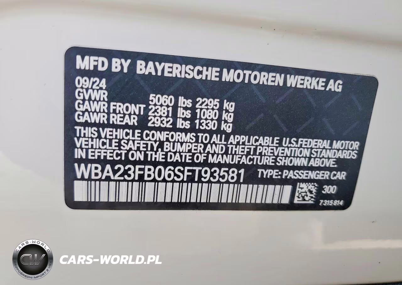 2025 BMW 430I Gran Coupe VIN:WBA23FB06SFT93581 - 12