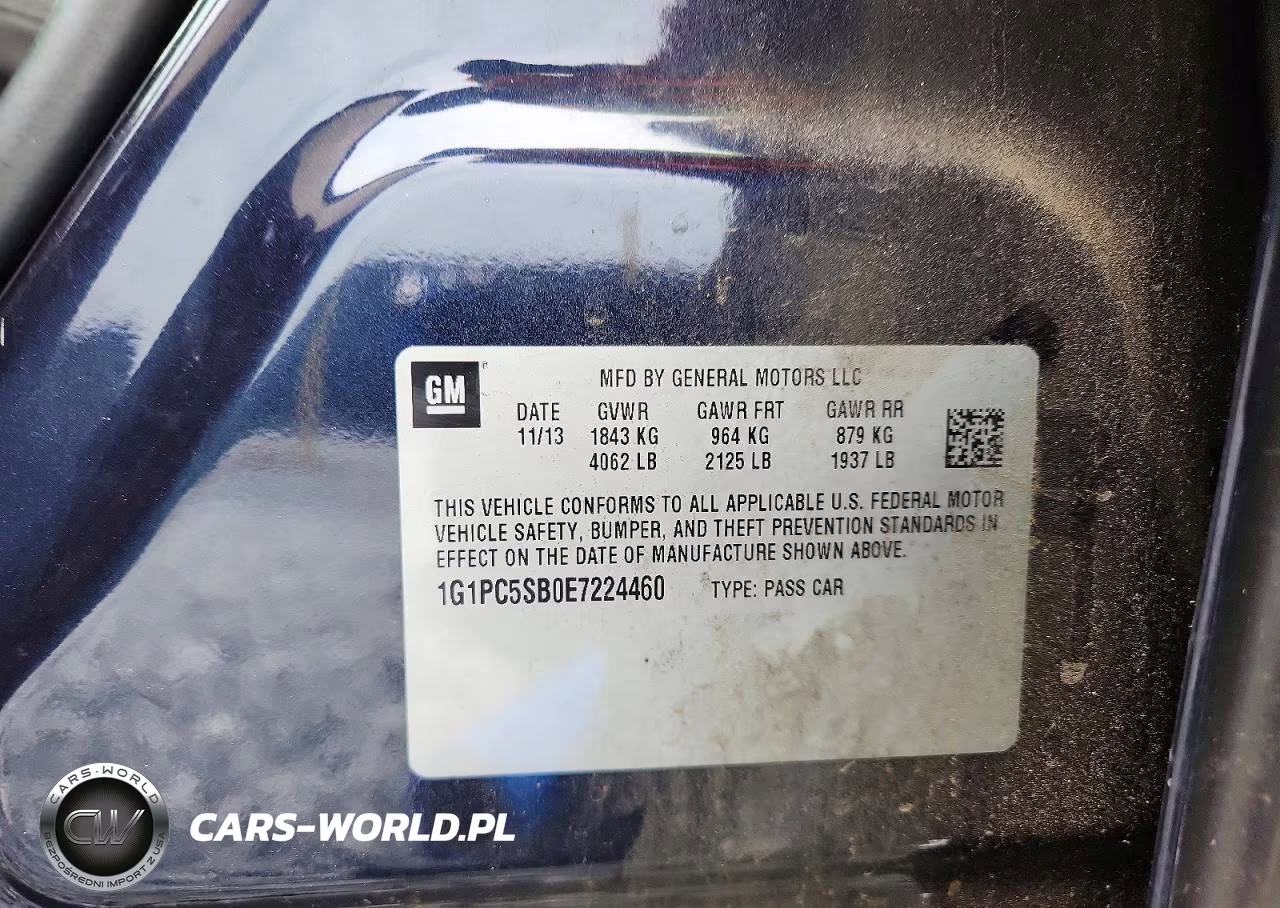 2014 Chevrolet Cruze Lt VIN:1G1PC5SB0E7224460 - 12