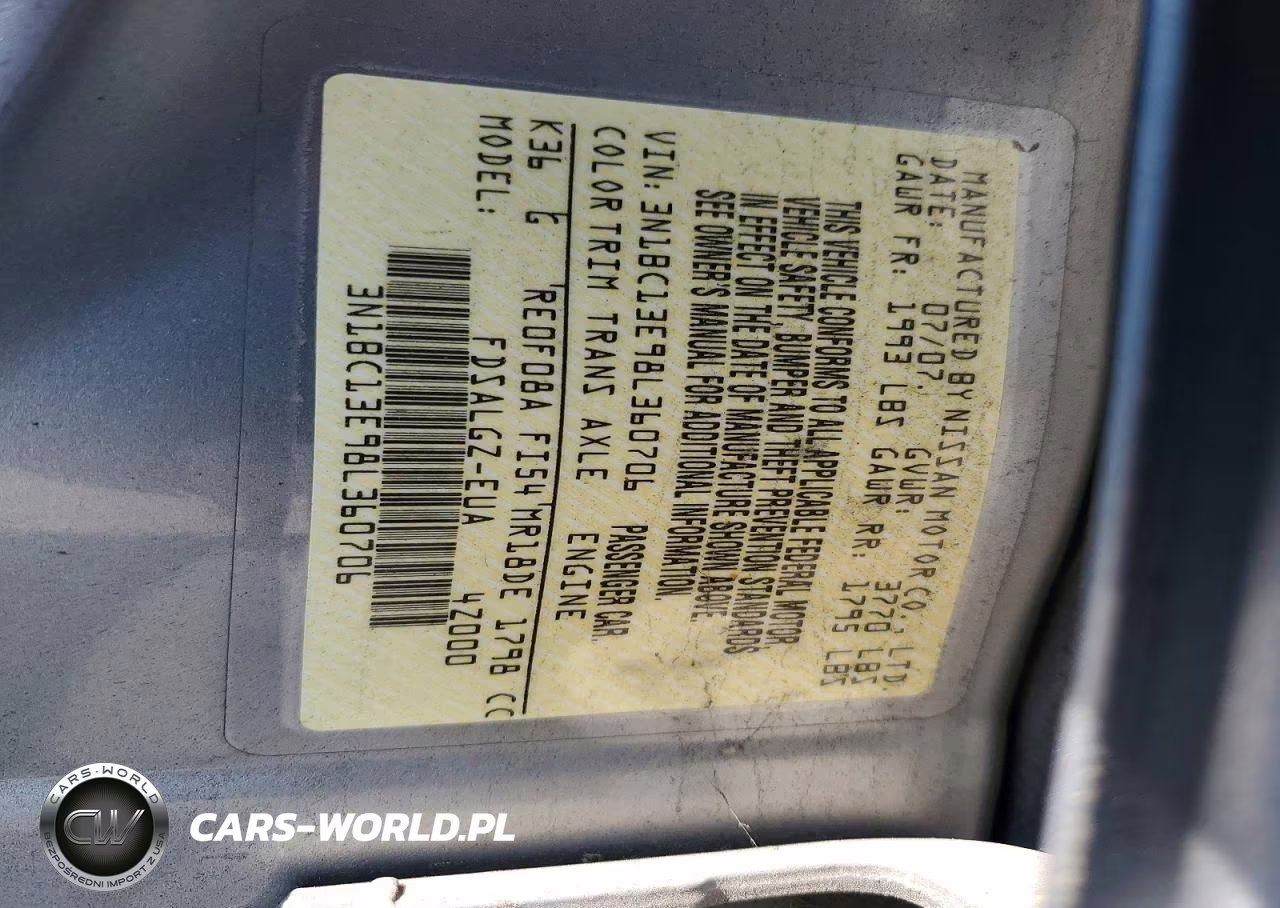 2008 Nissan Versa 1.8 S VIN:3N1BC13E98L360706 - 13