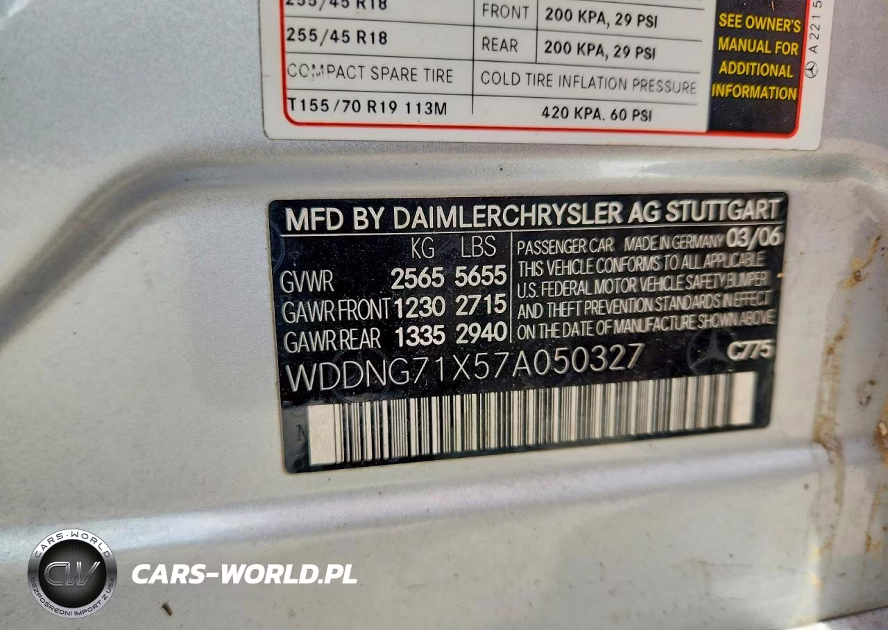 2007 Mercedes-Benz S 550 VIN:WDDNG71X57A050327 - 12