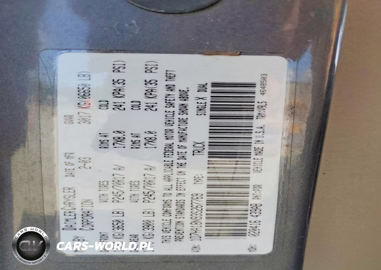 2003 Dodge Ram 1500 St VIN:1D7HA18N93S267769 - 12