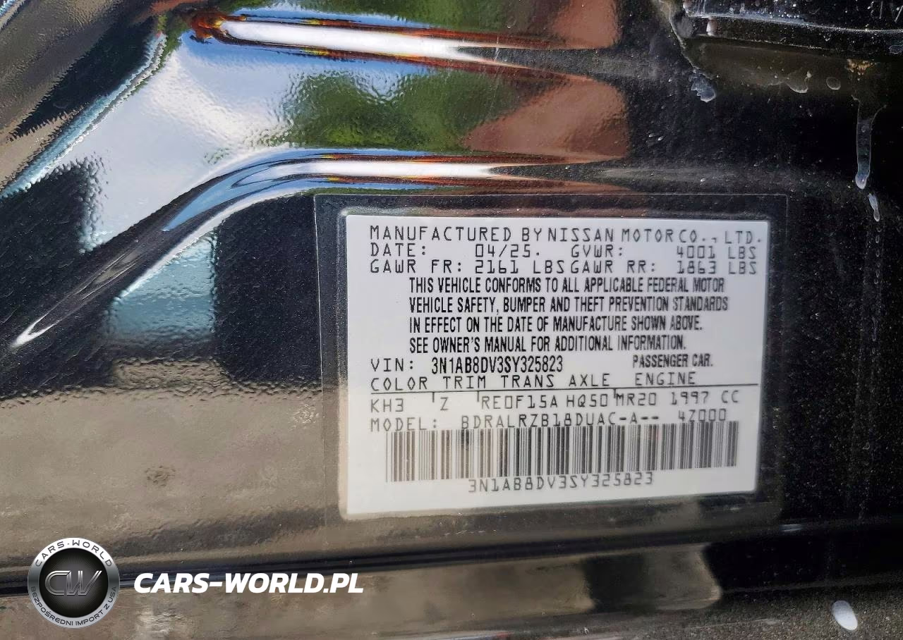 2025 Nissan Sentra Sr VIN:3N1AB8DV3SY325823 - 12