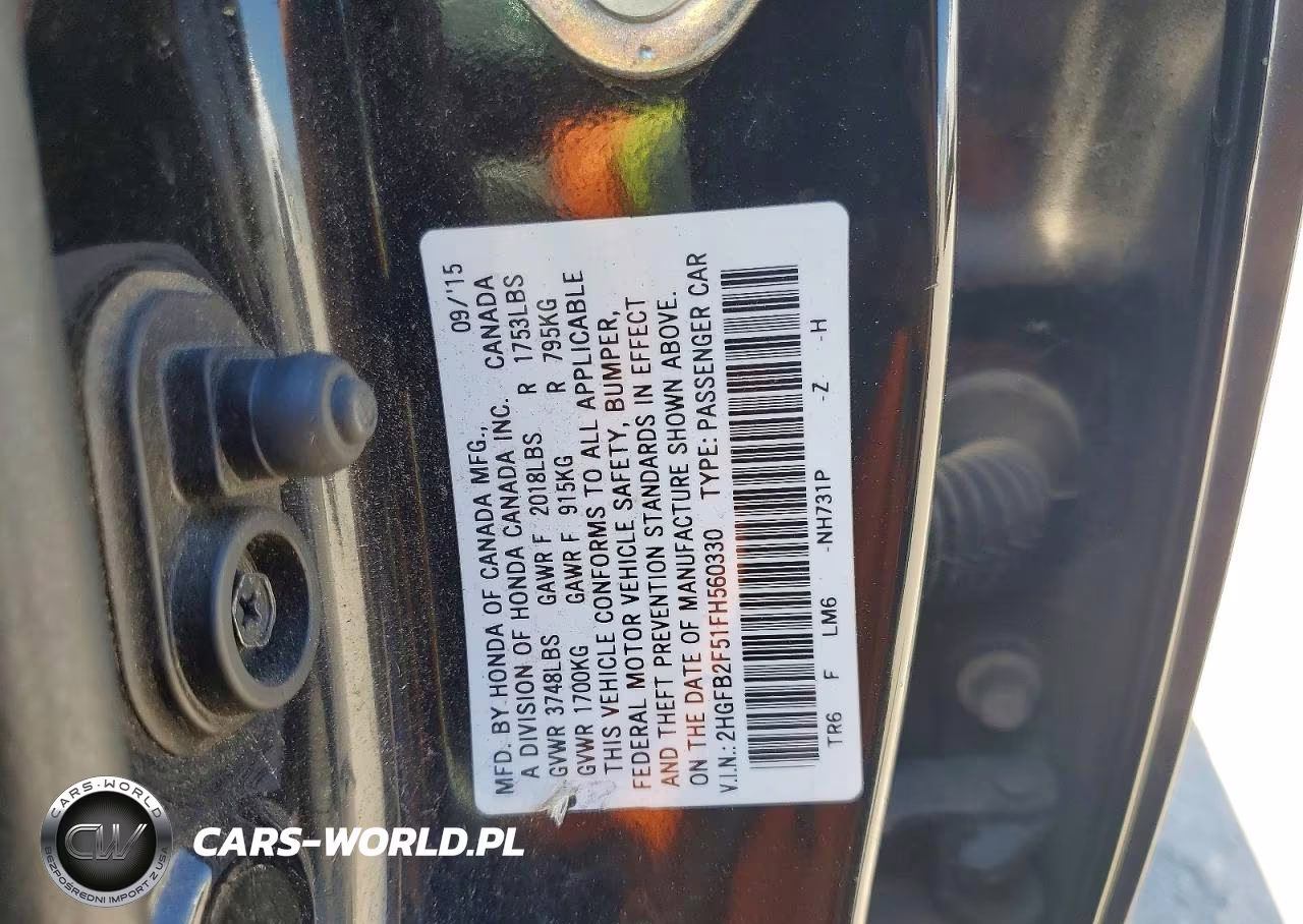 2015 Honda Civic Lx VIN:2HGFB2F51FH560330 - 12