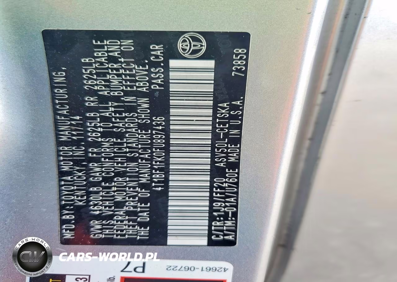 2015 Toyota Camry Se VIN:4T1BF1FK0FU897436 - 12
