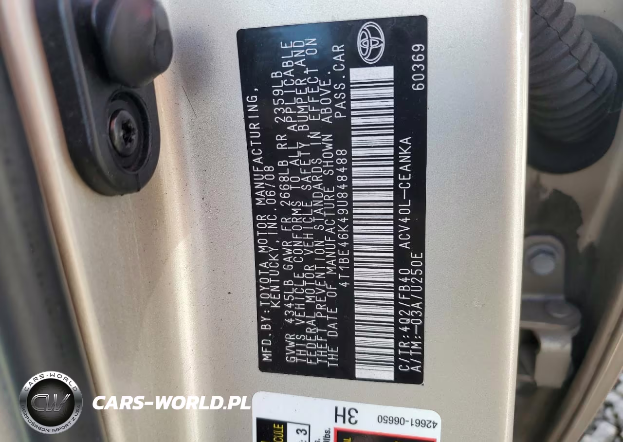 2009 Toyota Camry Base VIN:4T1BE46K49U848488 - 12