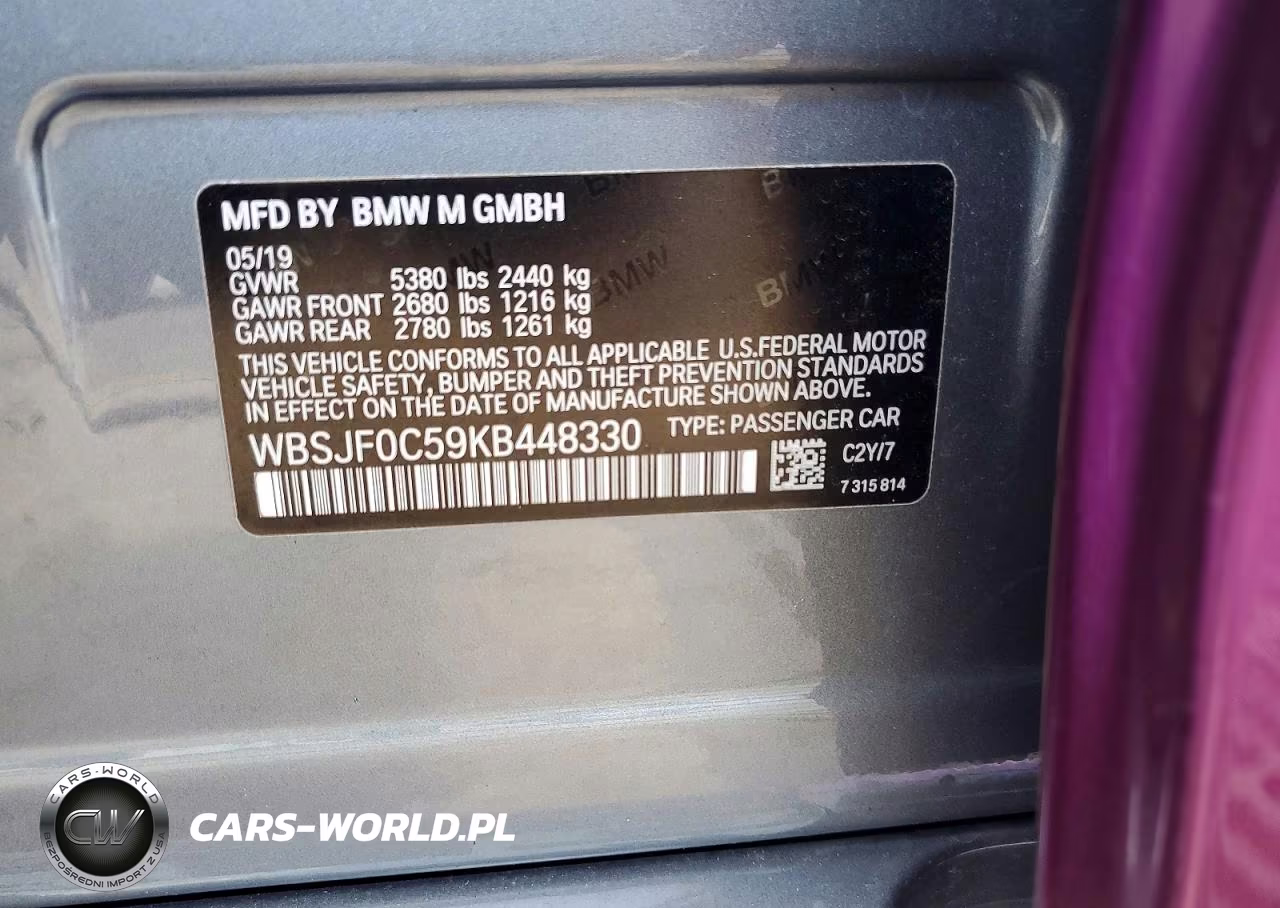 2019 BMW M5 VIN:WBSJF0C59KB448330 - 12