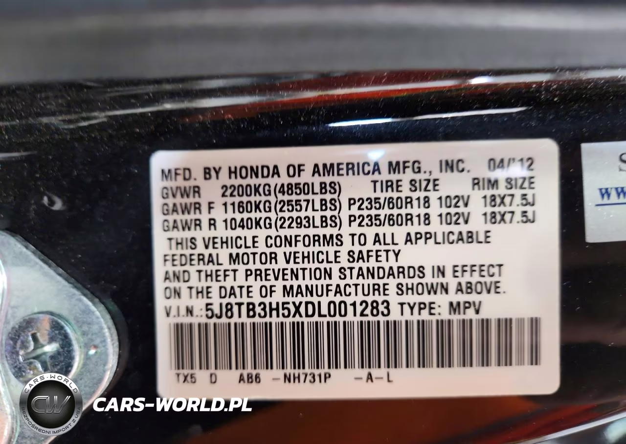 2013 Acura Rdx Technology VIN:5J8TB3H5XDL001283 - 12