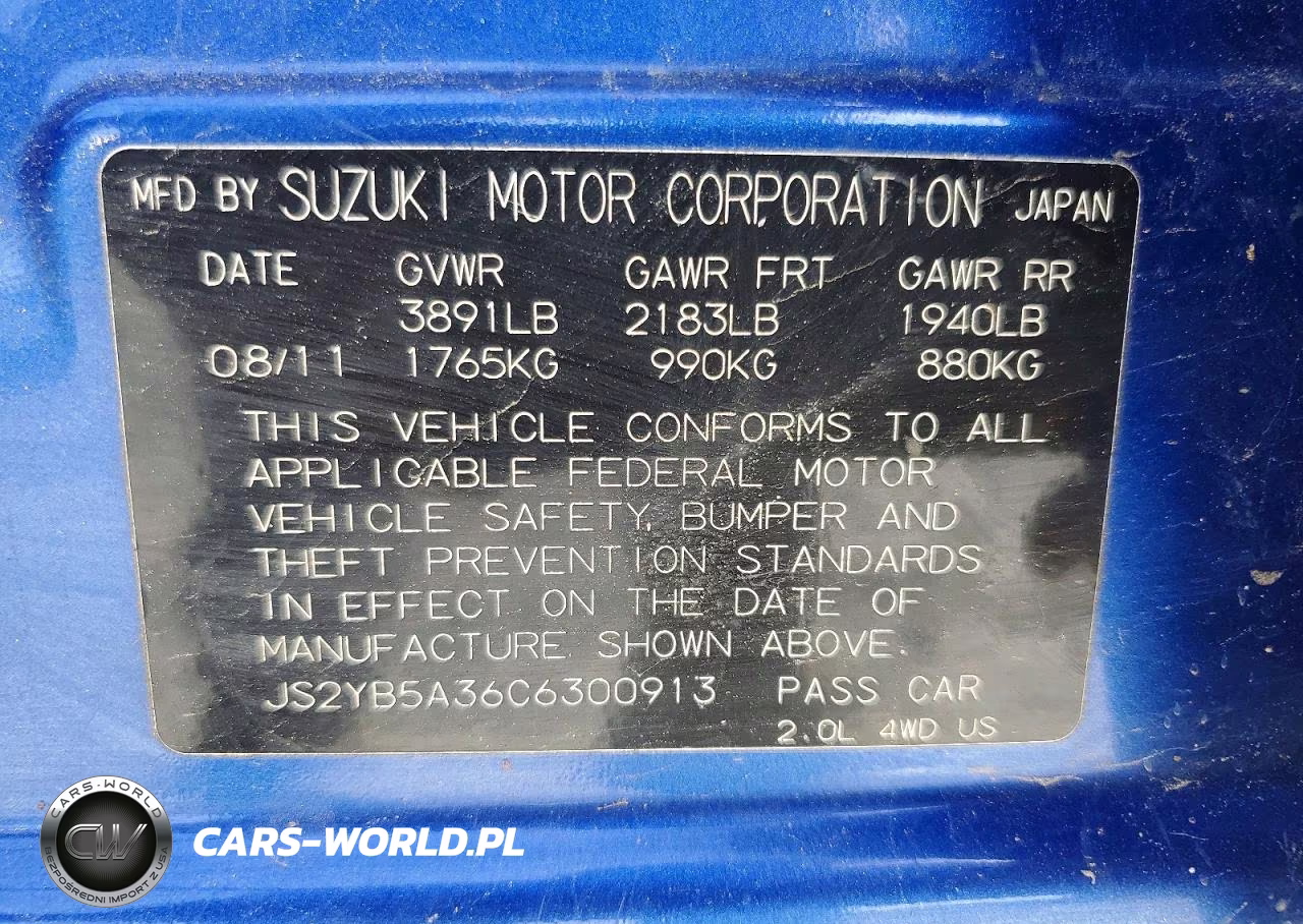 2012 Suzuki Sx4 VIN:JS2YB5A36C6300913 - 12